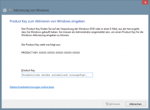 Windows 8 Aktivierung