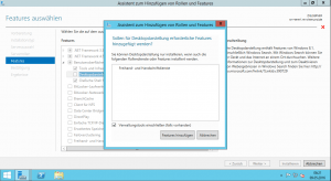 Server 2012 - Assistent zum Hinzufügen von Rollen und Features - Auswahlfenster