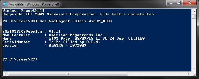 Seriennummer auslesen mit der Powershell